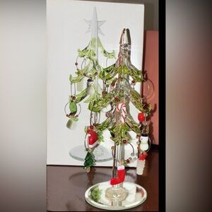 Glass Holiday Tree with Ornaments